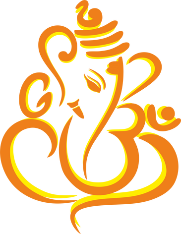 Orange Ganesha Illustration